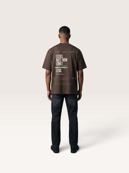 Coffee WEARCAPTION  heavyweight cotton oversized t-shirt with white I KNOW MY WORTH graphic print on the front