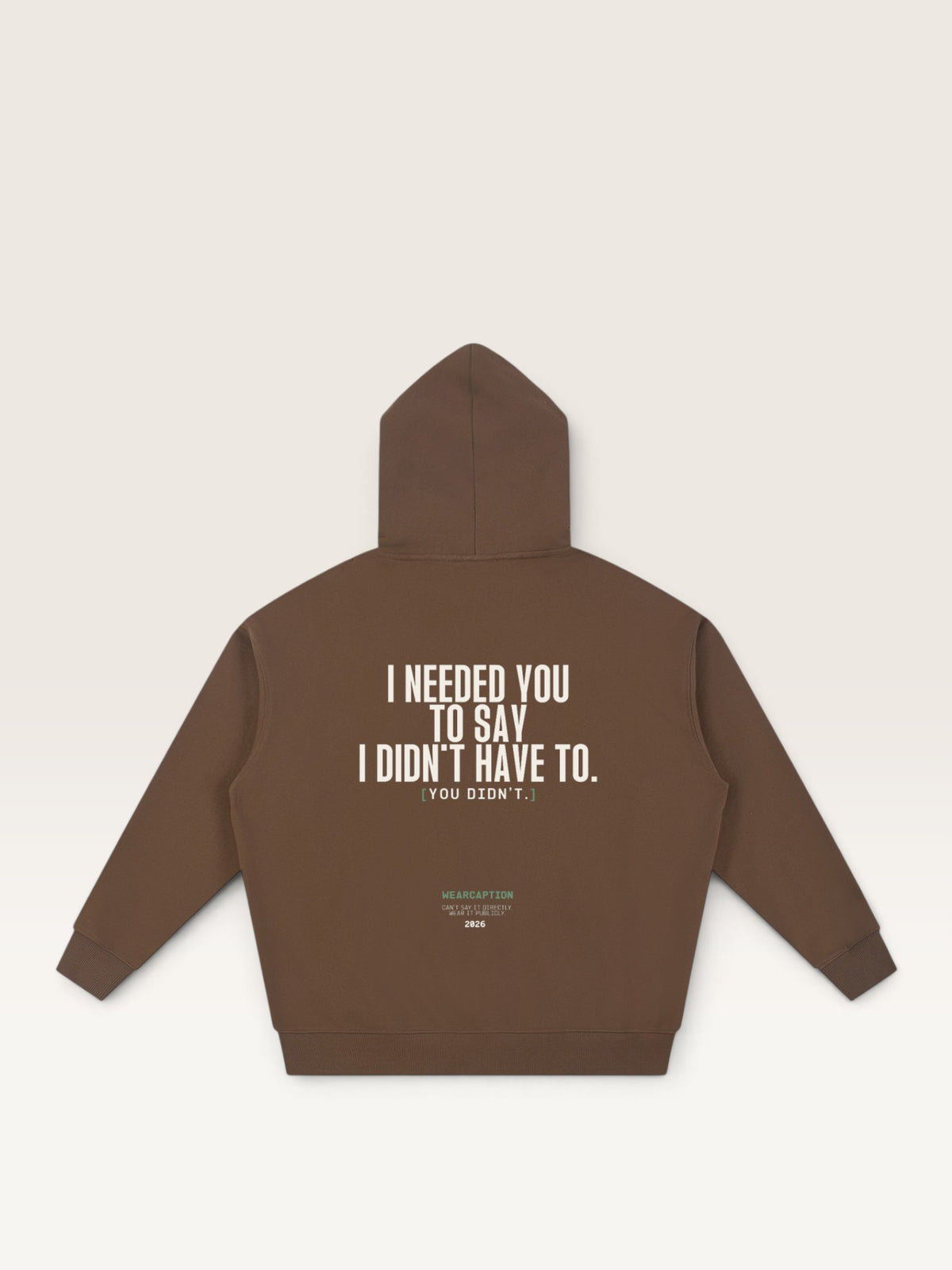 Coffee - I SAID I COULD HANDLE IT HOODIE, oversized heavyweight cotton-poly fleece