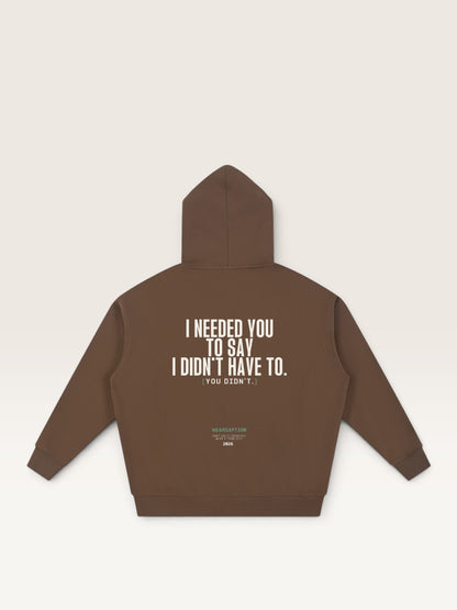 Coffee - I SAID I COULD HANDLE IT HOODIE, oversized heavyweight cotton-poly fleece