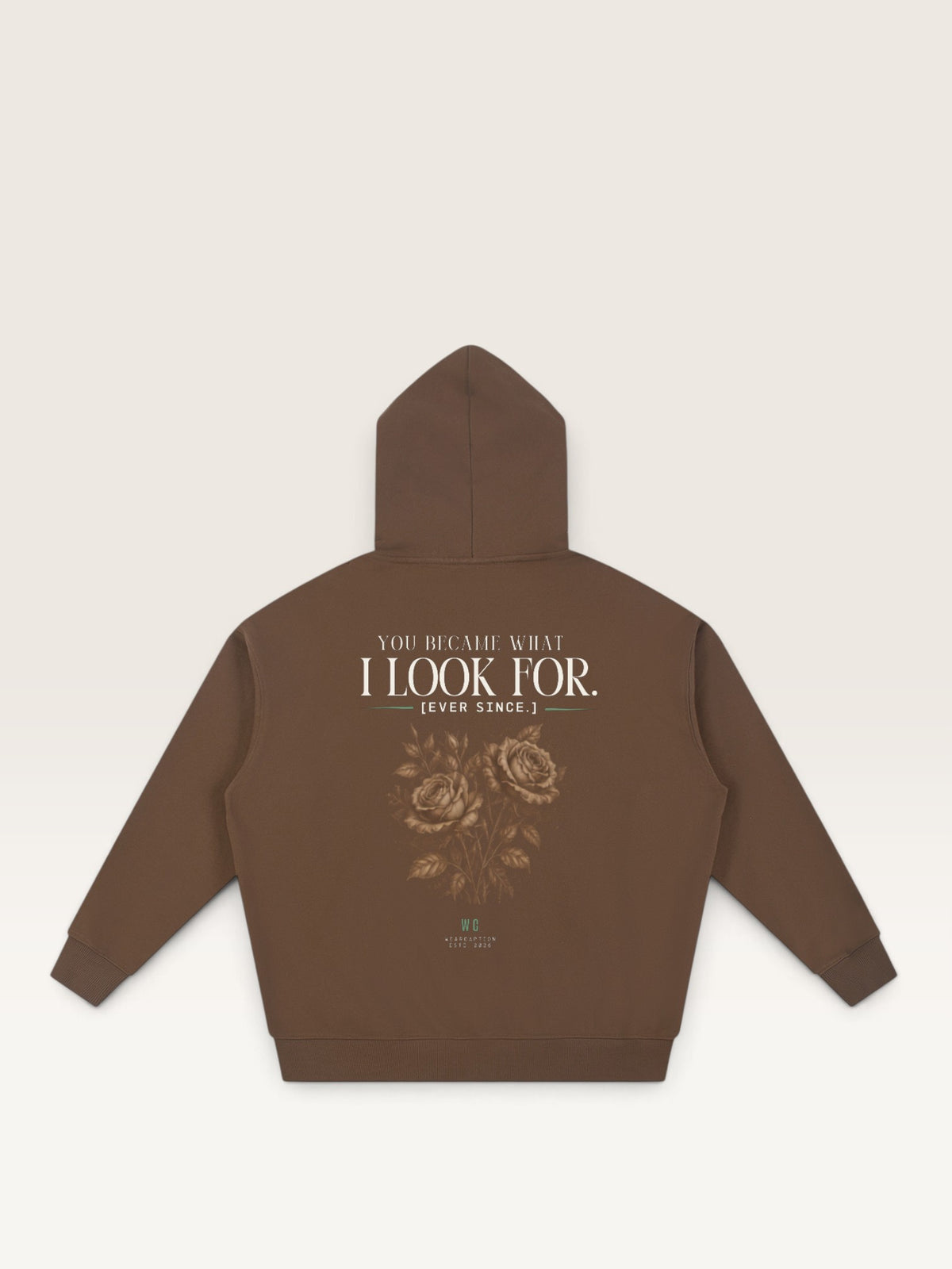 Coffee - YOU WEREN'T MY TYPE HOODIE, oversized heavyweight cotton-poly fleece