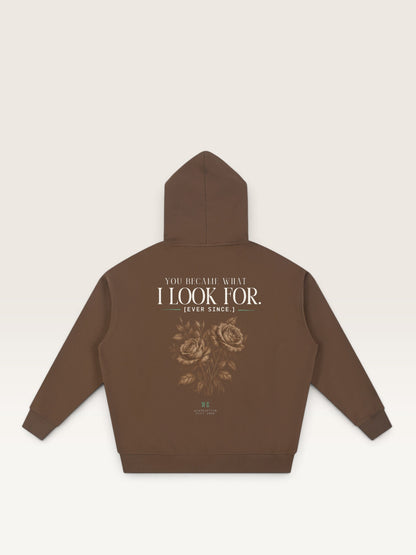 Coffee - YOU WEREN'T MY TYPE HOODIE, oversized heavyweight cotton-poly fleece