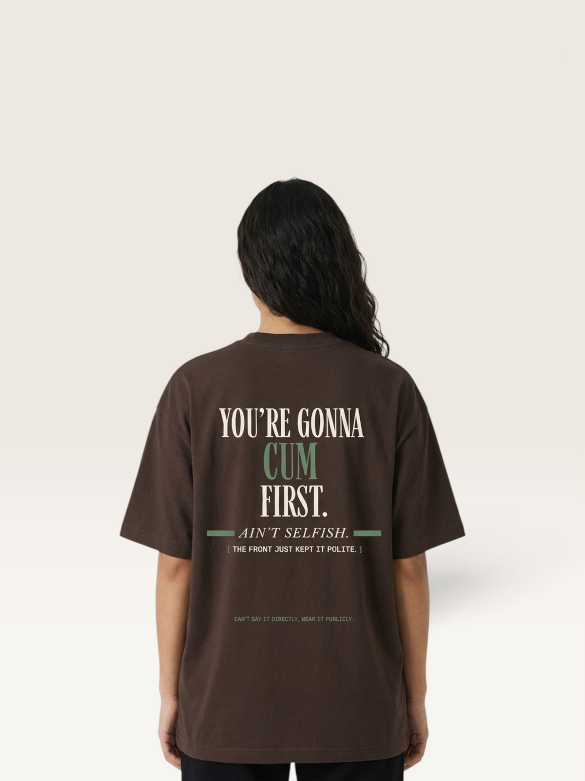 Coffee - YOU'LL LEAVE MARKS TEE, WEARCAPTION heavyweight oversized back view worn by woman