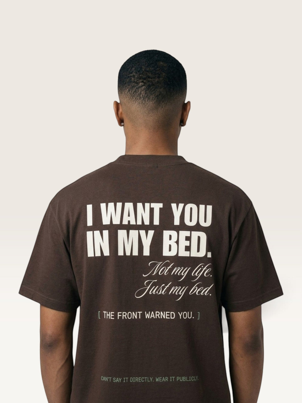 Coffee - DON'T READ MY BACK TEE, WEARCAPTION heavyweight oversized back view worn by man