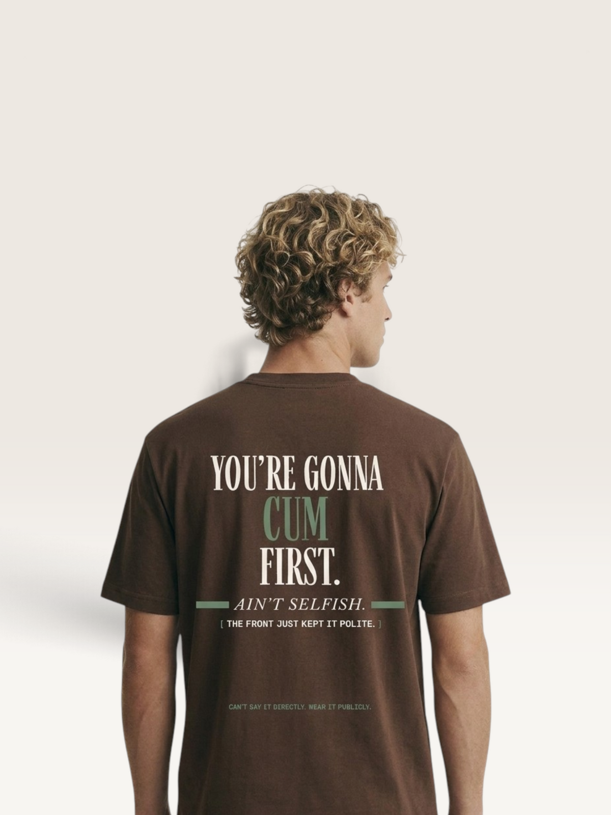 Coffee - YOU'LL LEAVE MARKS TEE, WEARCAPTION heavyweight oversized back view worn by man