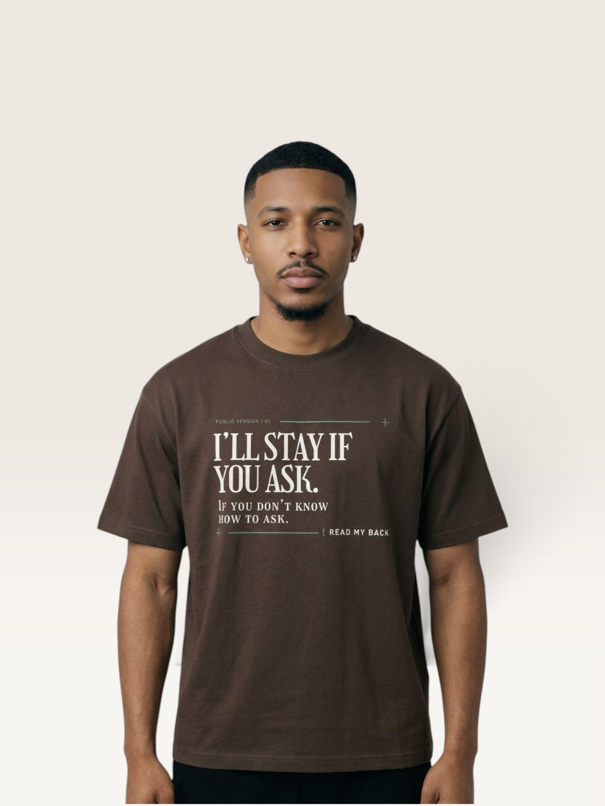 Coffee - I'LL STAY IF YOU ASK TEE, WEARCAPTION heavyweight oversized editorial view worn by man