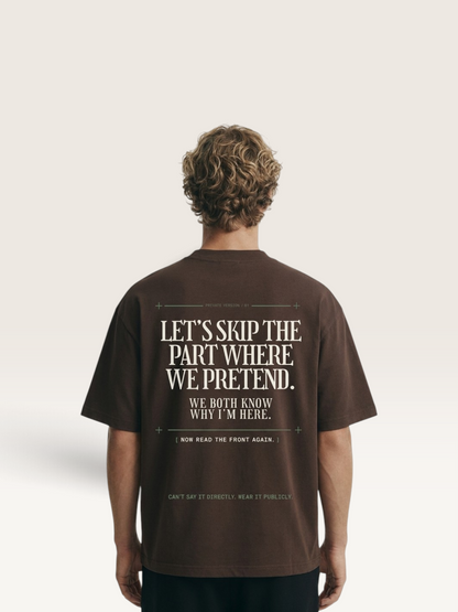 Coffee - I'LL STAY IF YOU ASK TEE, WEARCAPTION heavyweight oversized back view worn by man