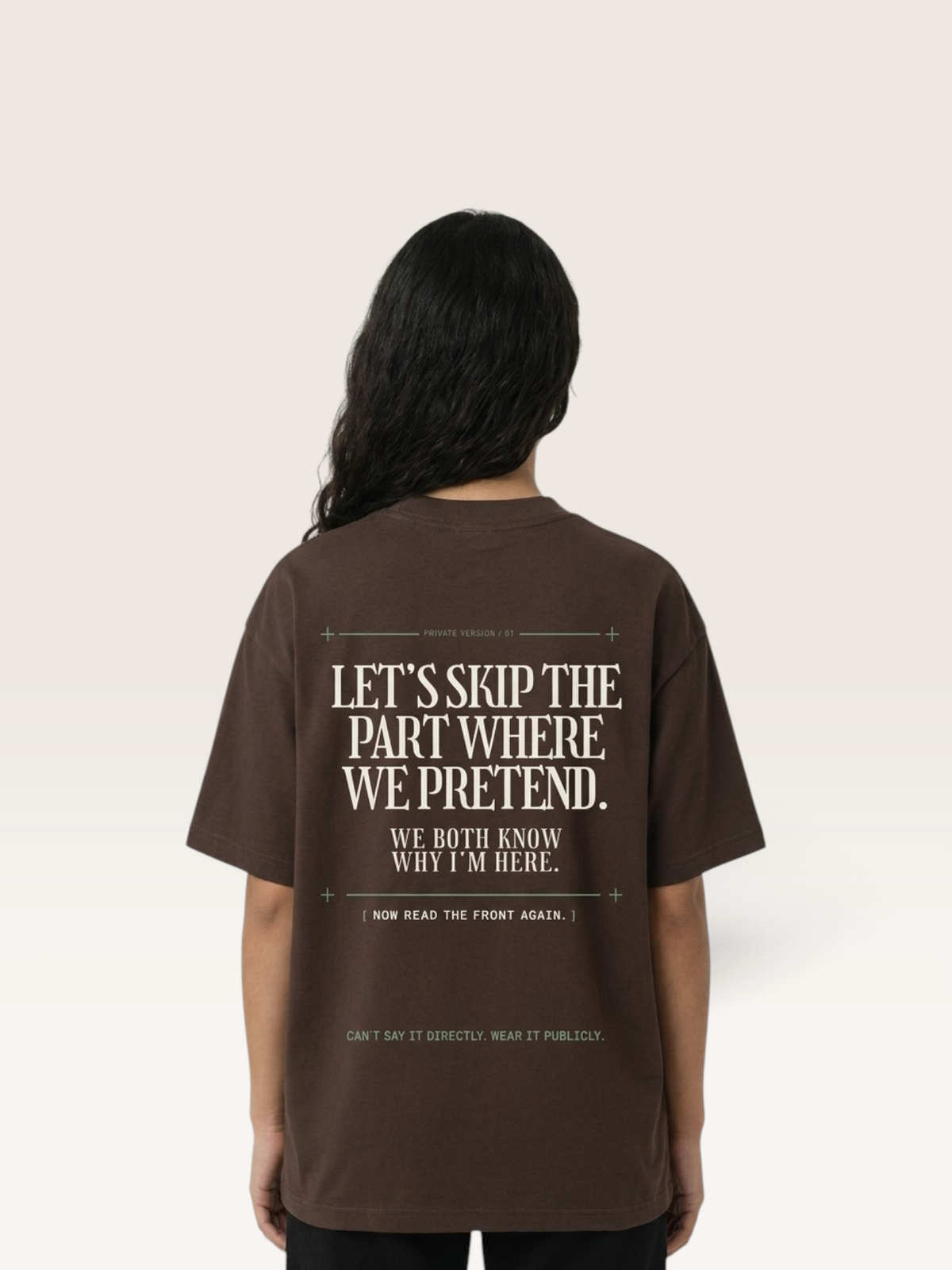 Coffee - I'LL STAY IF YOU ASK TEE, WEARCAPTION heavyweight oversized back view worn by model