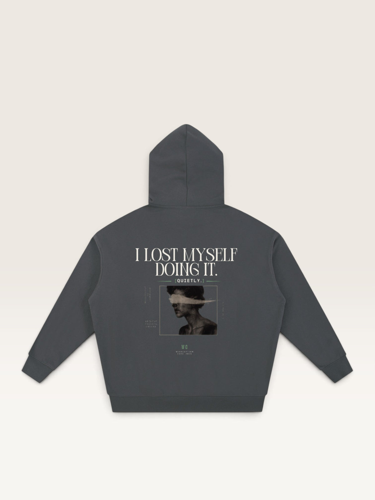 Dark Gray - I MADE YOU PROUD HOODIE, oversized heavyweight cotton-poly fleece
