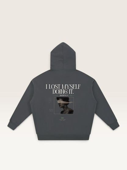 Dark Gray - I MADE YOU PROUD HOODIE, oversized heavyweight cotton-poly fleece