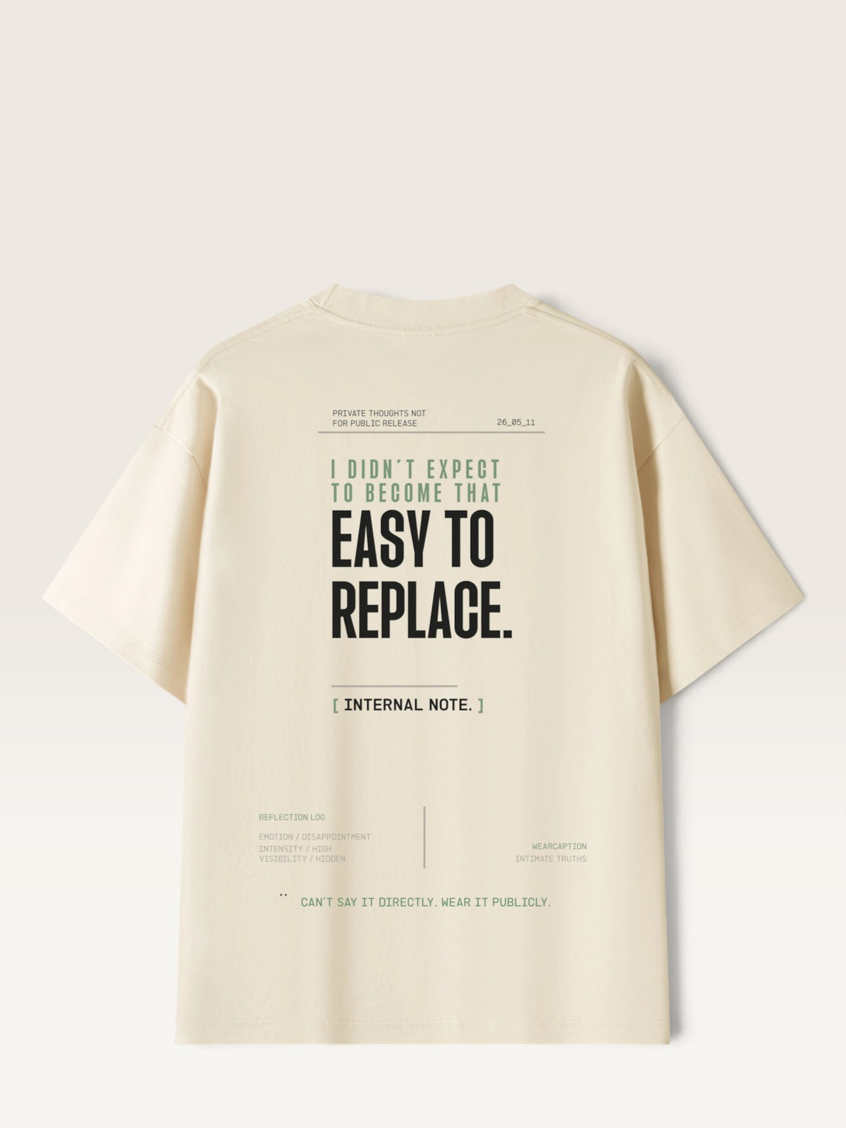 Mild Apricot - WEARCAPTION heavyweight cotton oversized t-shirt with white graphic text I'M HAPPY YOU MOVED ON