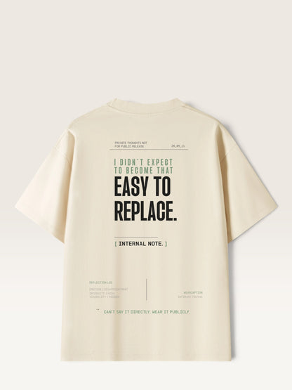 Mild Apricot - WEARCAPTION heavyweight cotton oversized t-shirt with white graphic text I'M HAPPY YOU MOVED ON