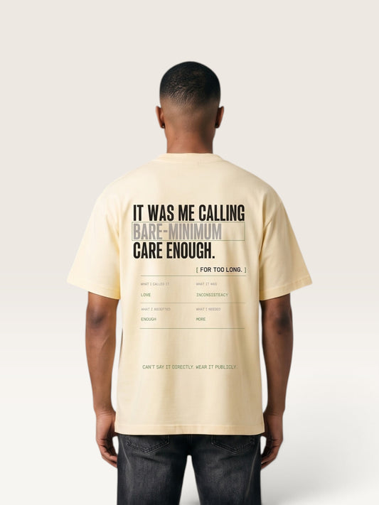 Apricot WEARCAPTION heavyweight cotton oversized t-shirt with white and green graphic text print on the back