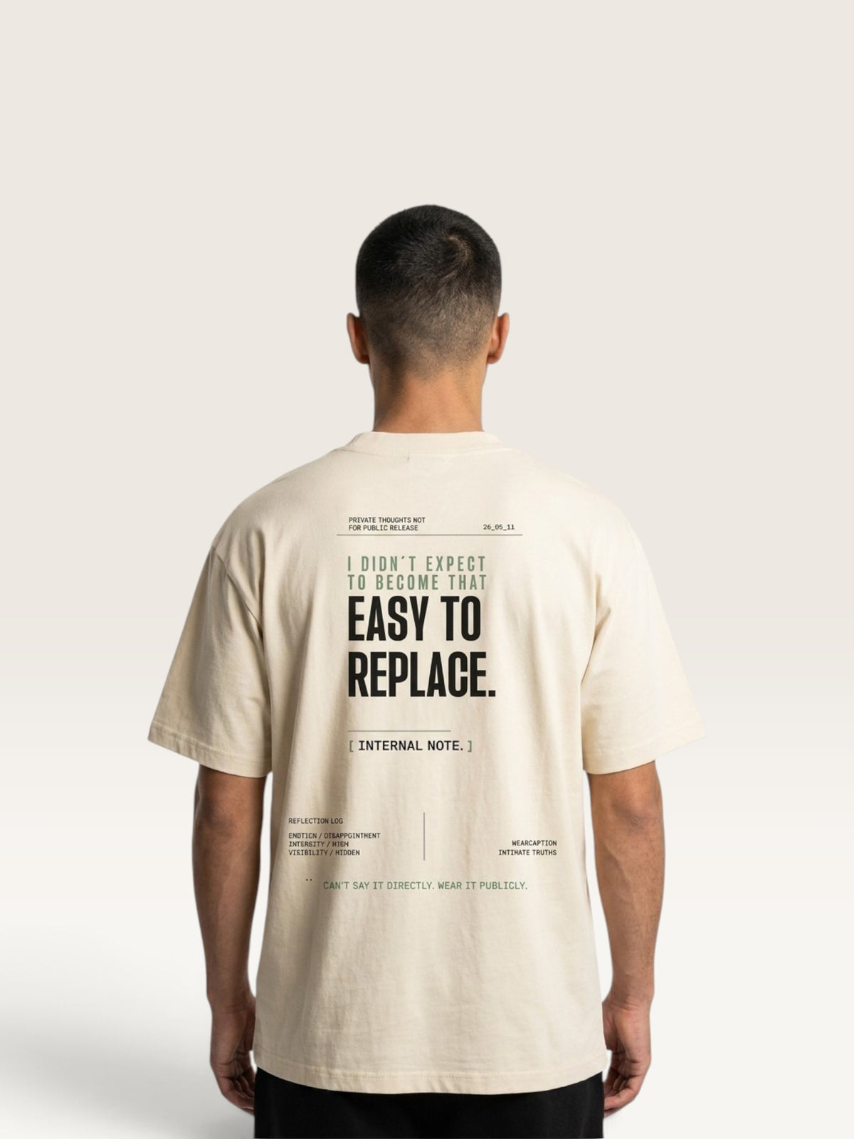 Mild Apricot - WEARCAPTION heavyweight cotton oversized t-shirt with white graphic text I'M HAPPY YOU MOVED ON