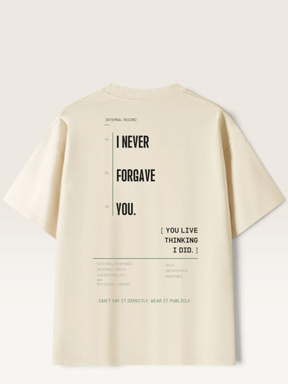 Mild Apricot - heavyweight cotton oversized t-shirt with I SAID OKAY graphic print on the front