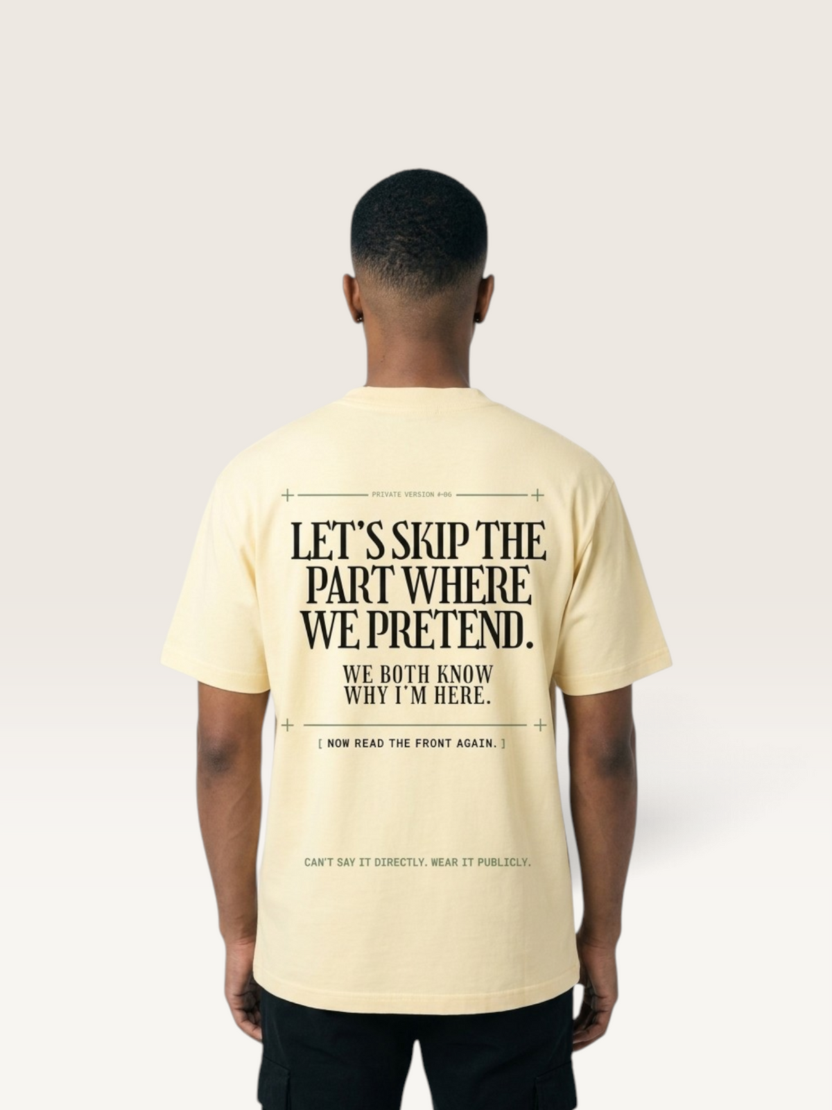 Apricot - I'LL STAY IF YOU ASK TEE, WEARCAPTION heavyweight oversized back view worn by man