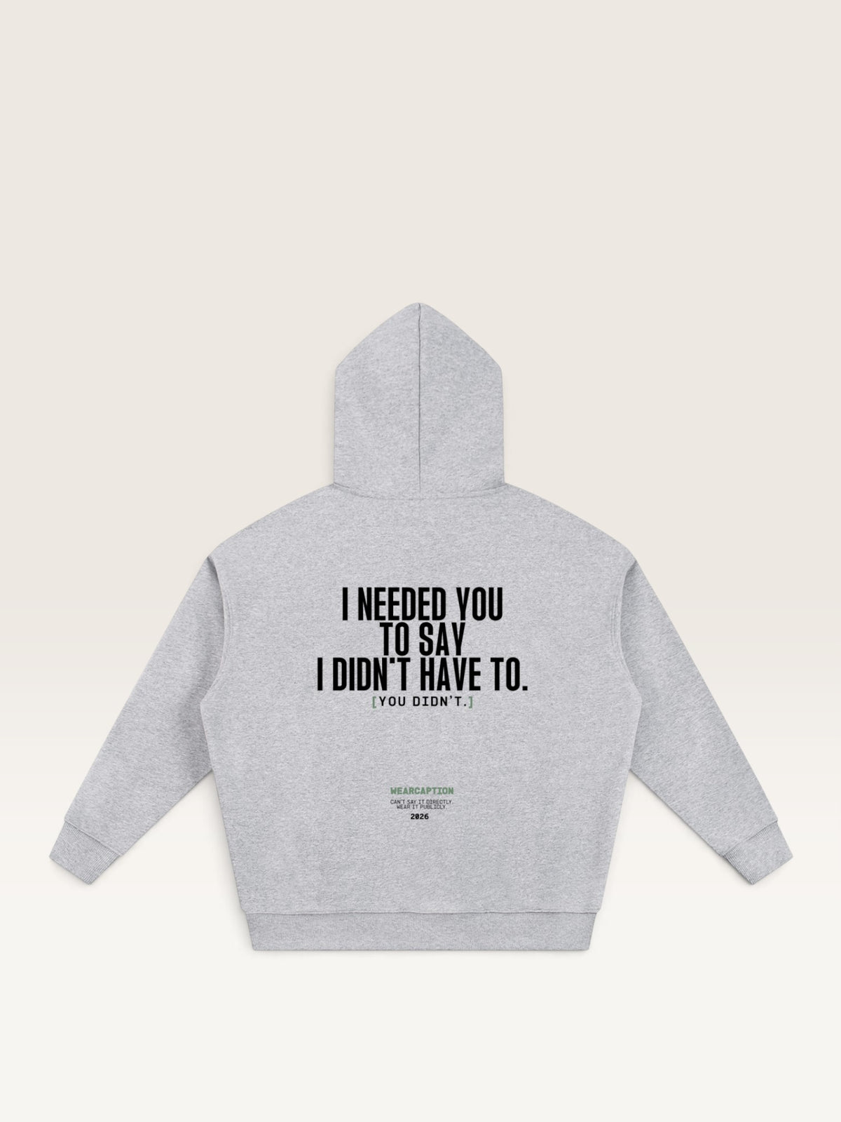 Flower Gray - I SAID I COULD HANDLE IT HOODIE, oversized heavyweight cotton-poly fleece