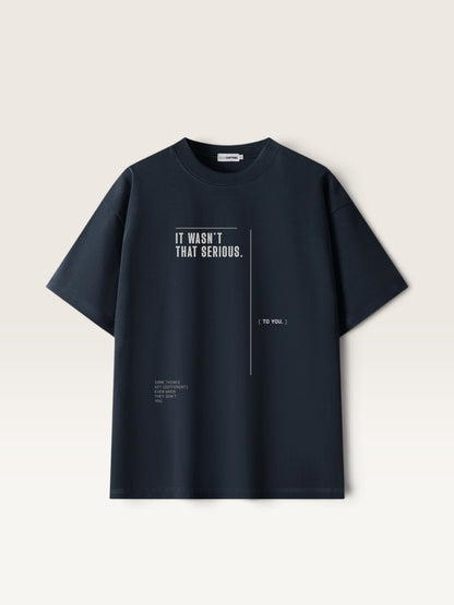 Navy Blue WEARCAPTION heavyweight black oversized cotton t-shirt with white graphic text on the front chest