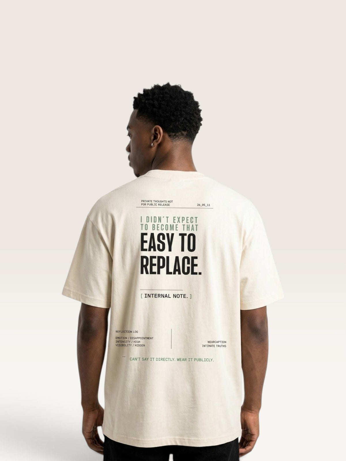 Mild Apricot - WEARCAPTION heavyweight cotton oversized t-shirt with white graphic text I'M HAPPY YOU MOVED ON