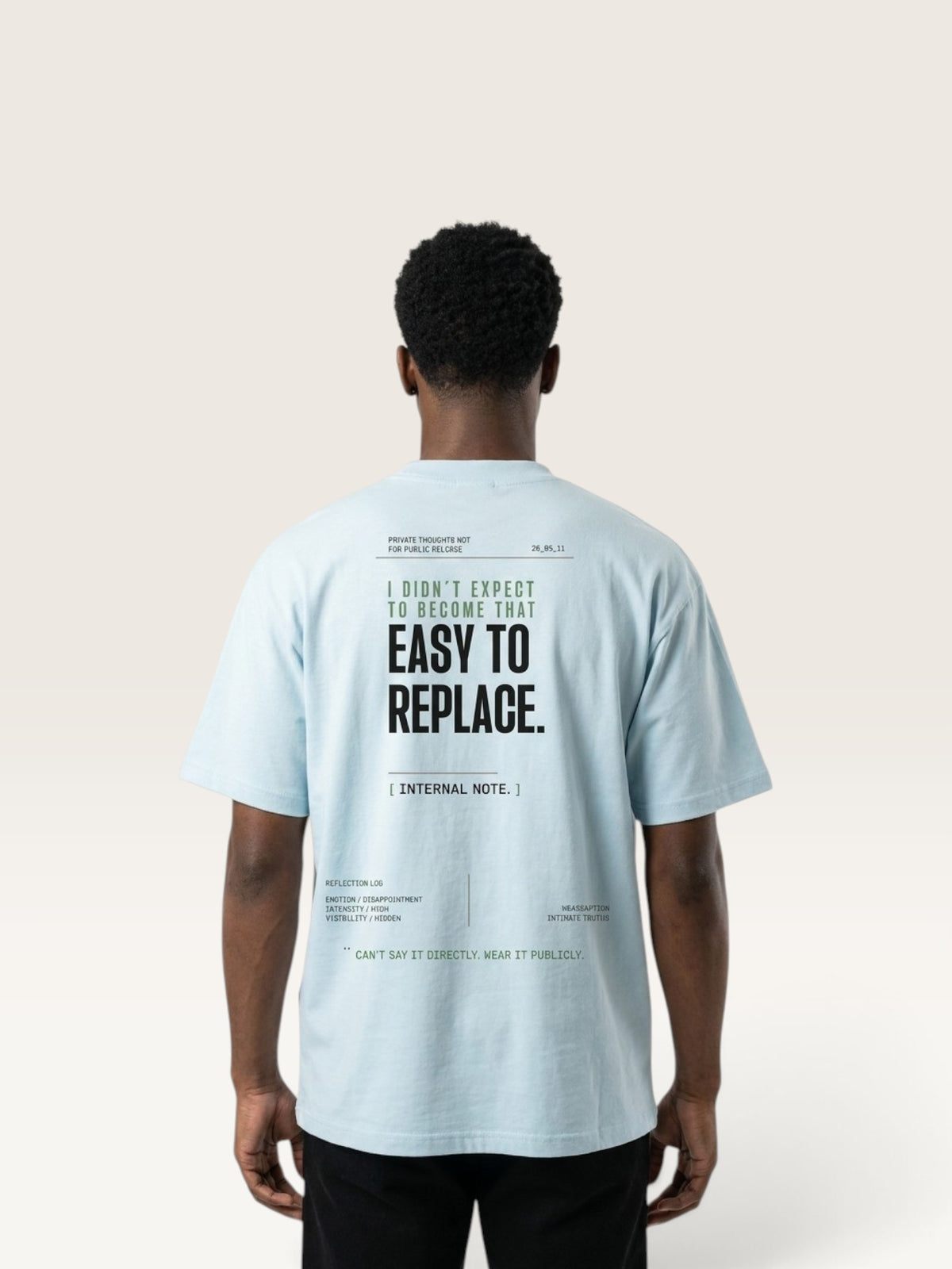 Sky Blue - WEARCAPTION heavyweight cotton oversized t-shirt with white graphic text I'M HAPPY YOU MOVED ON