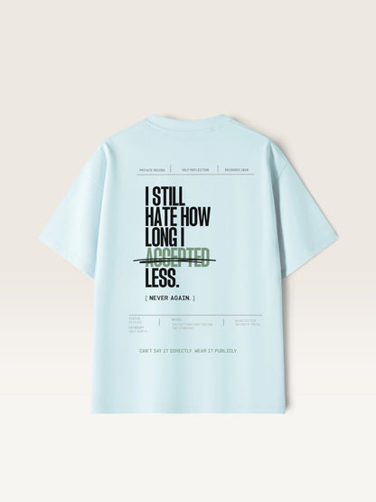 Sky Blue  WEARCAPTION  heavyweight cotton oversized t-shirt with white I KNOW MY WORTH graphic print on the front