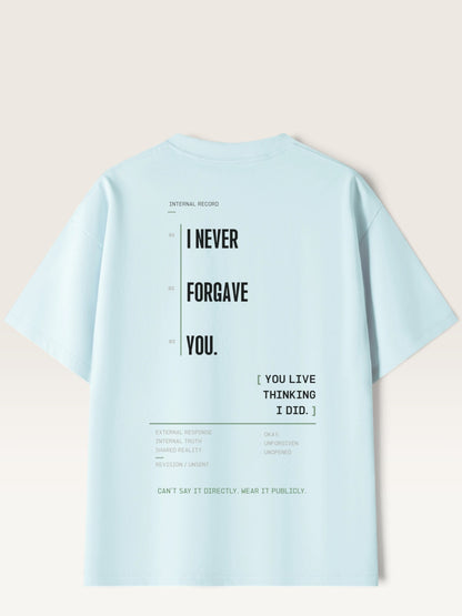 Sky Blue - heavyweight cotton oversized t-shirt with I SAID OKAY graphic print on the front