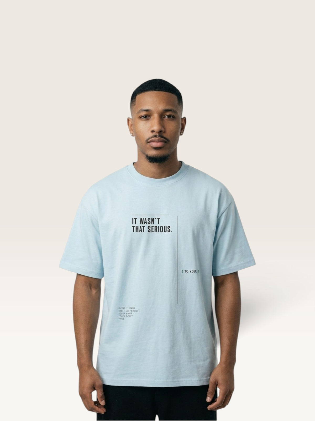 Sky Blue WEARCAPTION light blue heavyweight cotton oversized t-shirt with black graphic text on the front chest