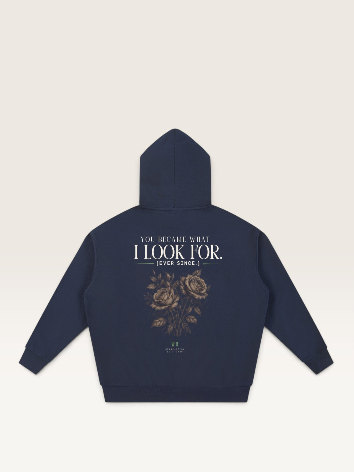 Navy Blue - YOU WEREN'T MY TYPE HOODIE, oversized heavyweight cotton-poly fleece