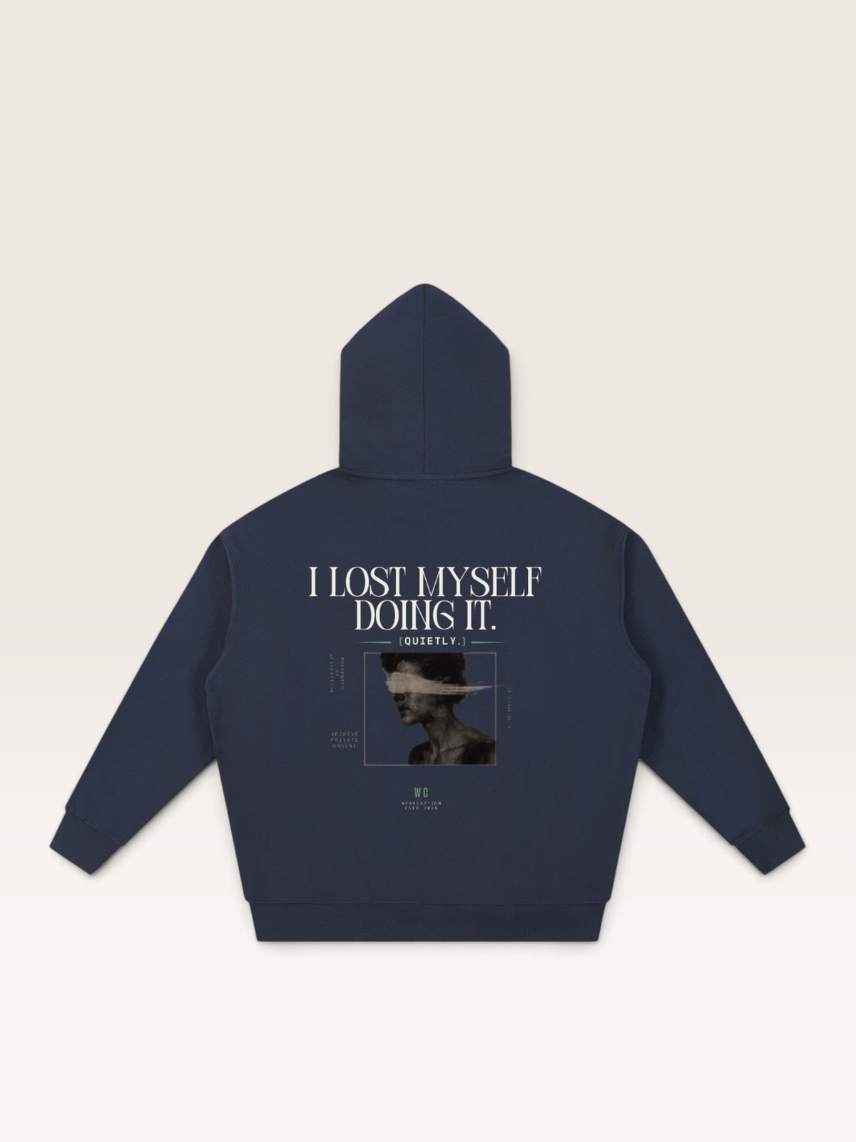 Navy Blue - I MADE YOU PROUD HOODIE, oversized heavyweight cotton-poly fleece