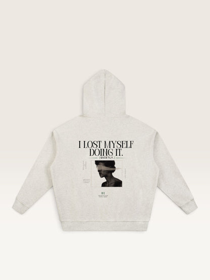 Flower Gray - I MADE YOU PROUD HOODIE, oversized heavyweight cotton-poly fleece