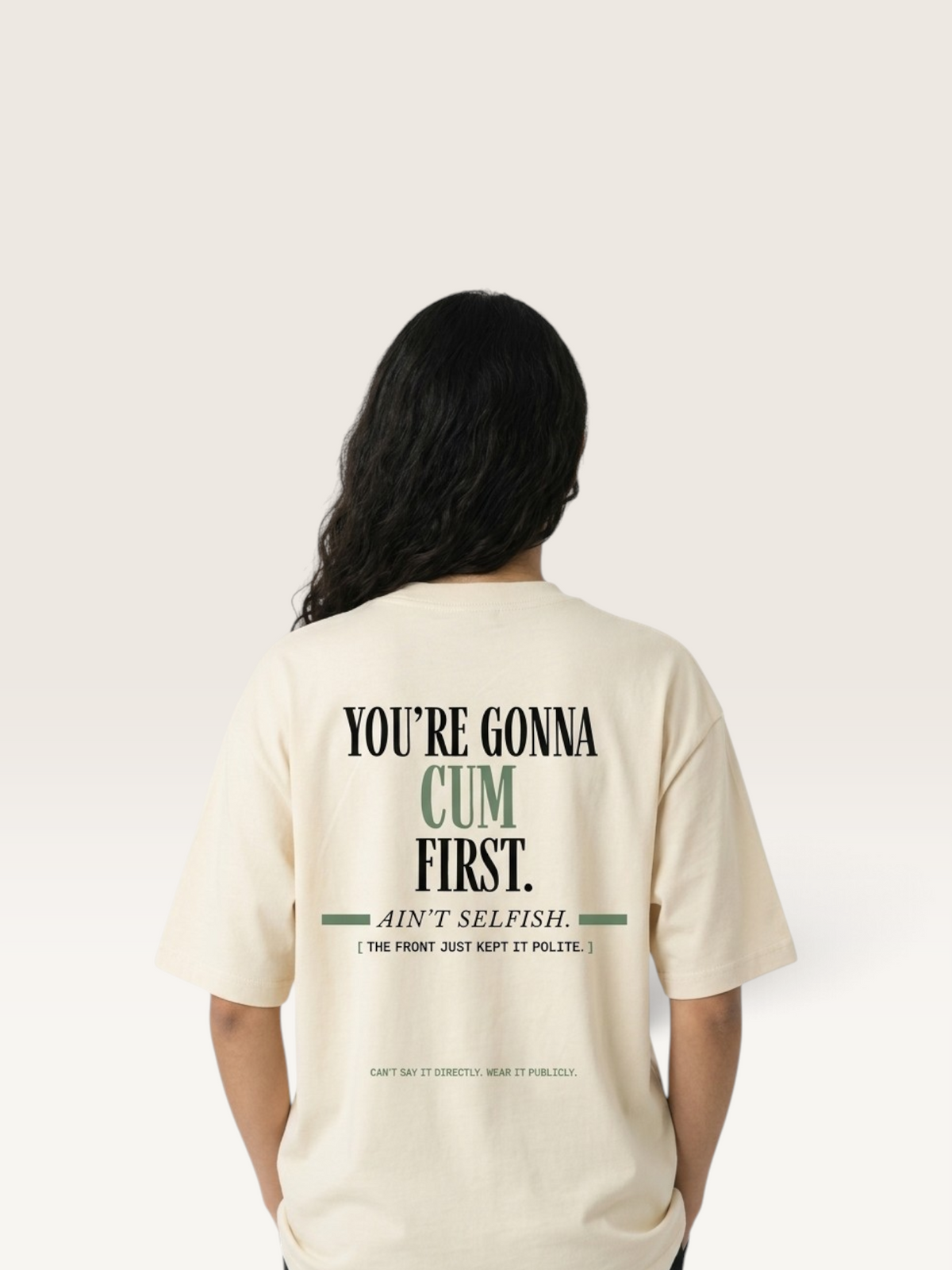 Mild Apricot - YOU'LL LEAVE MARKS TEE, WEARCAPTION heavyweight oversized back view worn by model