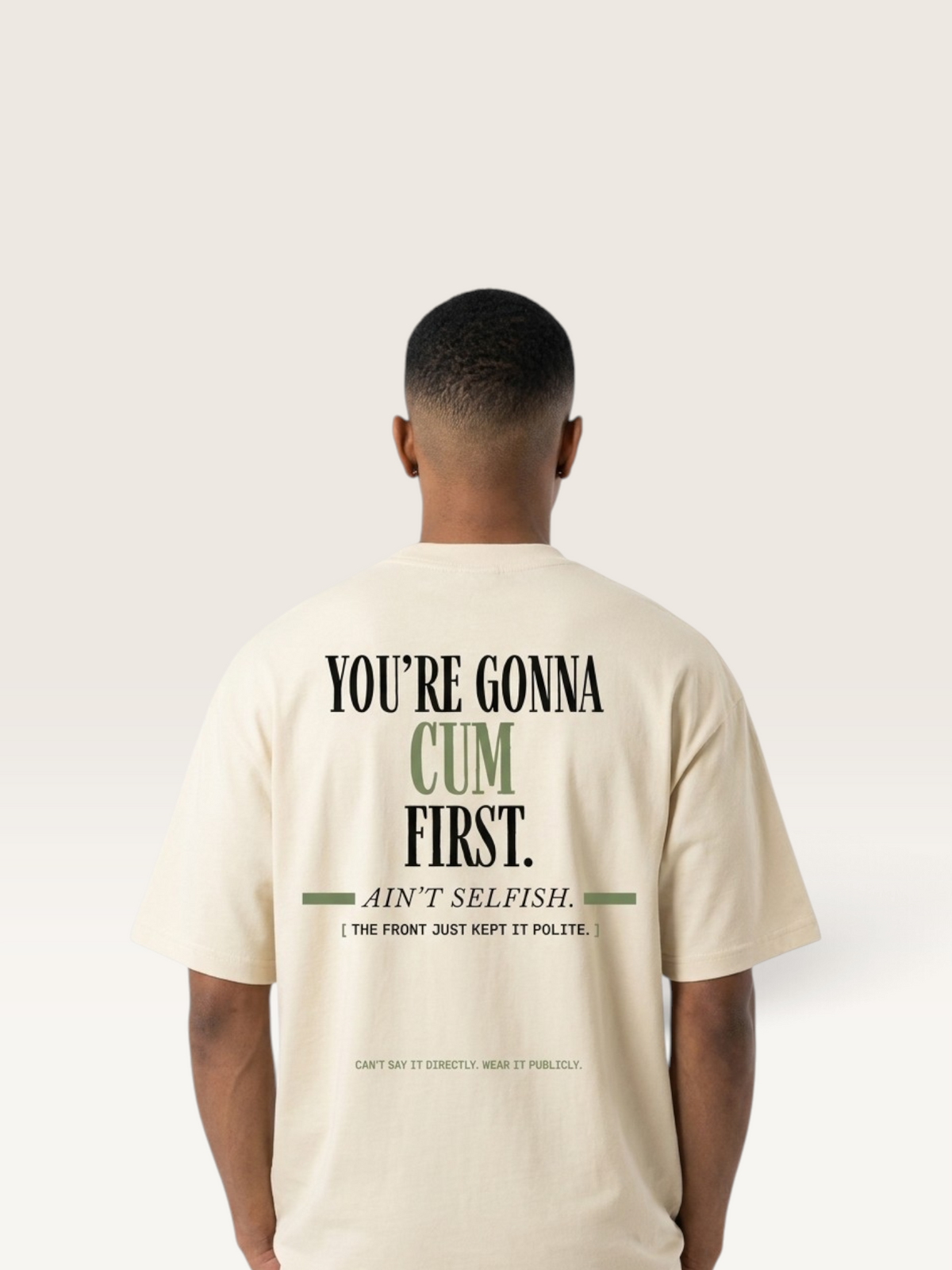Mild Apricot - YOU'LL LEAVE MARKS TEE, WEARCAPTION heavyweight oversized back view worn by man