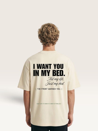Mild Apricot - DON'T READ MY BACK TEE, WEARCAPTION heavyweight oversized back view worn by man
