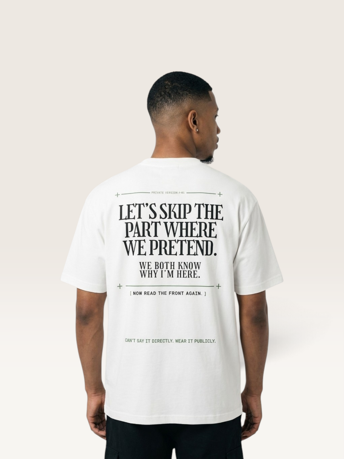 White - I'LL STAY IF YOU ASK TEE, WEARCAPTION heavyweight oversized back view