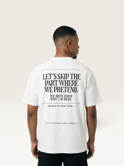 White - I'LL STAY IF YOU ASK TEE, WEARCAPTION heavyweight oversized back view