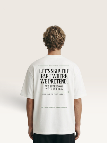 White - I'LL STAY IF YOU ASK TEE, WEARCAPTION heavyweight oversized back view worn by man