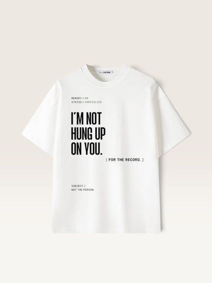 White  WEARCAPTION white heavyweight cotton oversized t-shirt with black typographic print on the front