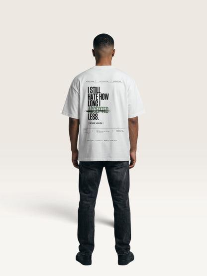 White WEARCAPTION  heavyweight cotton oversized t-shirt with white I KNOW MY WORTH graphic print on the front