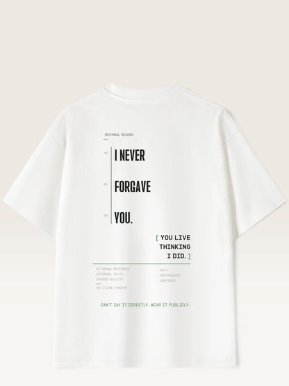 White - heavyweight cotton oversized t-shirt with I SAID OKAY graphic print on the back