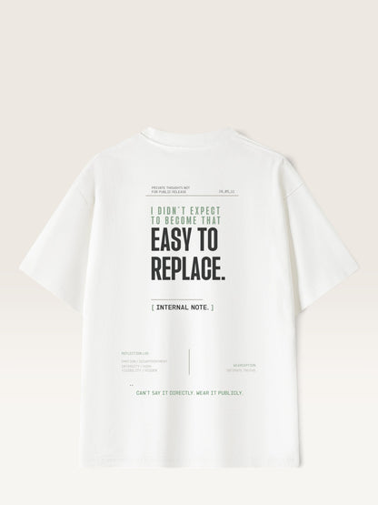 White - WEARCAPTION heavyweight cotton oversized t-shirt with white graphic text I'M HAPPY YOU MOVED ON