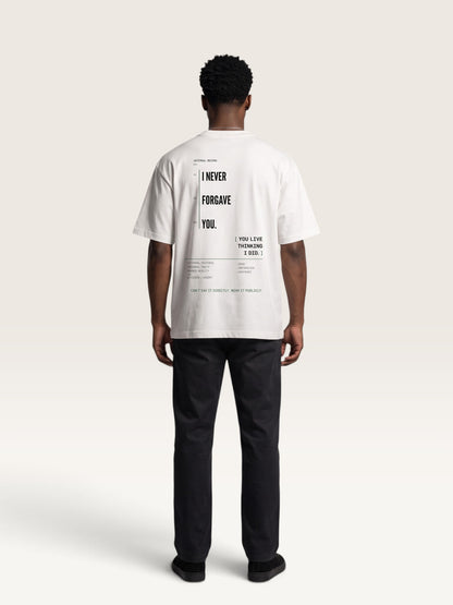 White - heavyweight cotton oversized t-shirt with I SAID OKAY graphic print on the back