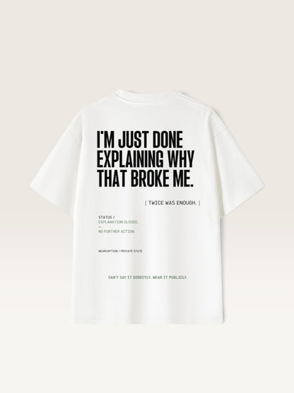 White WEARCAPTION heavyweight cotton oversized t-shirt with white I'M NOT COLD graphic print on the chest.