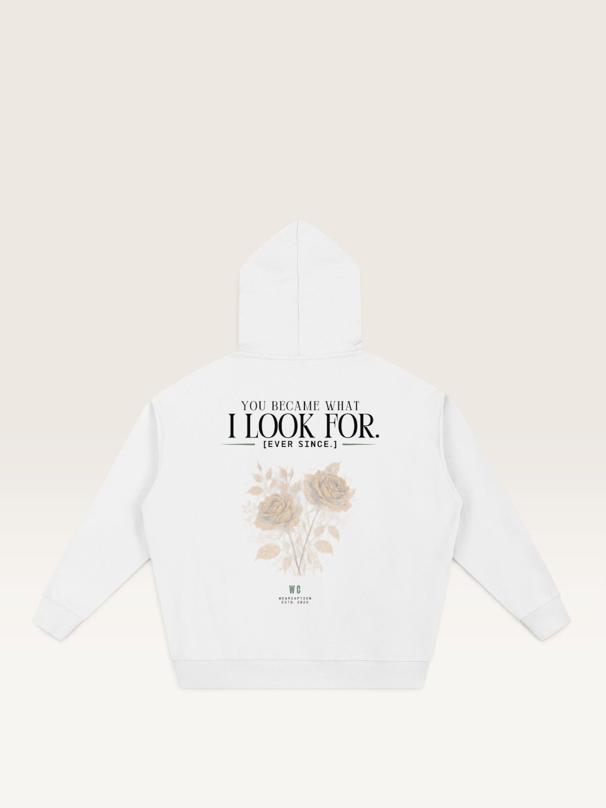 White - YOU WEREN'T MY TYPE HOODIE, oversized heavyweight cotton-poly fleece