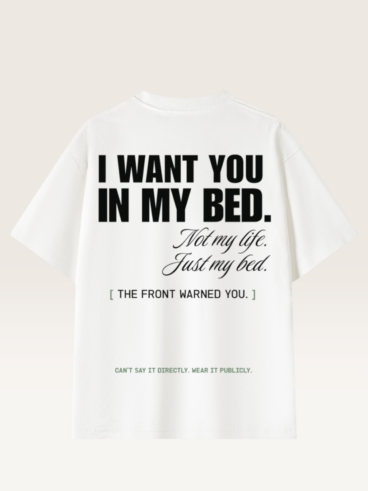 White - DON'T READ MY BACK TEE, WEARCAPTION heavyweight oversized back view