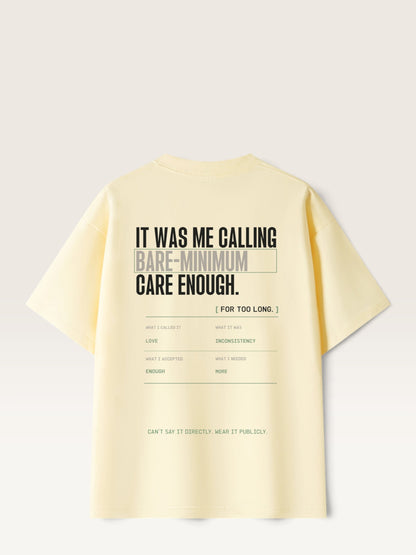 Apricot WEARCAPTION heavyweight cotton oversized t-shirt with white and green graphic text print on the back